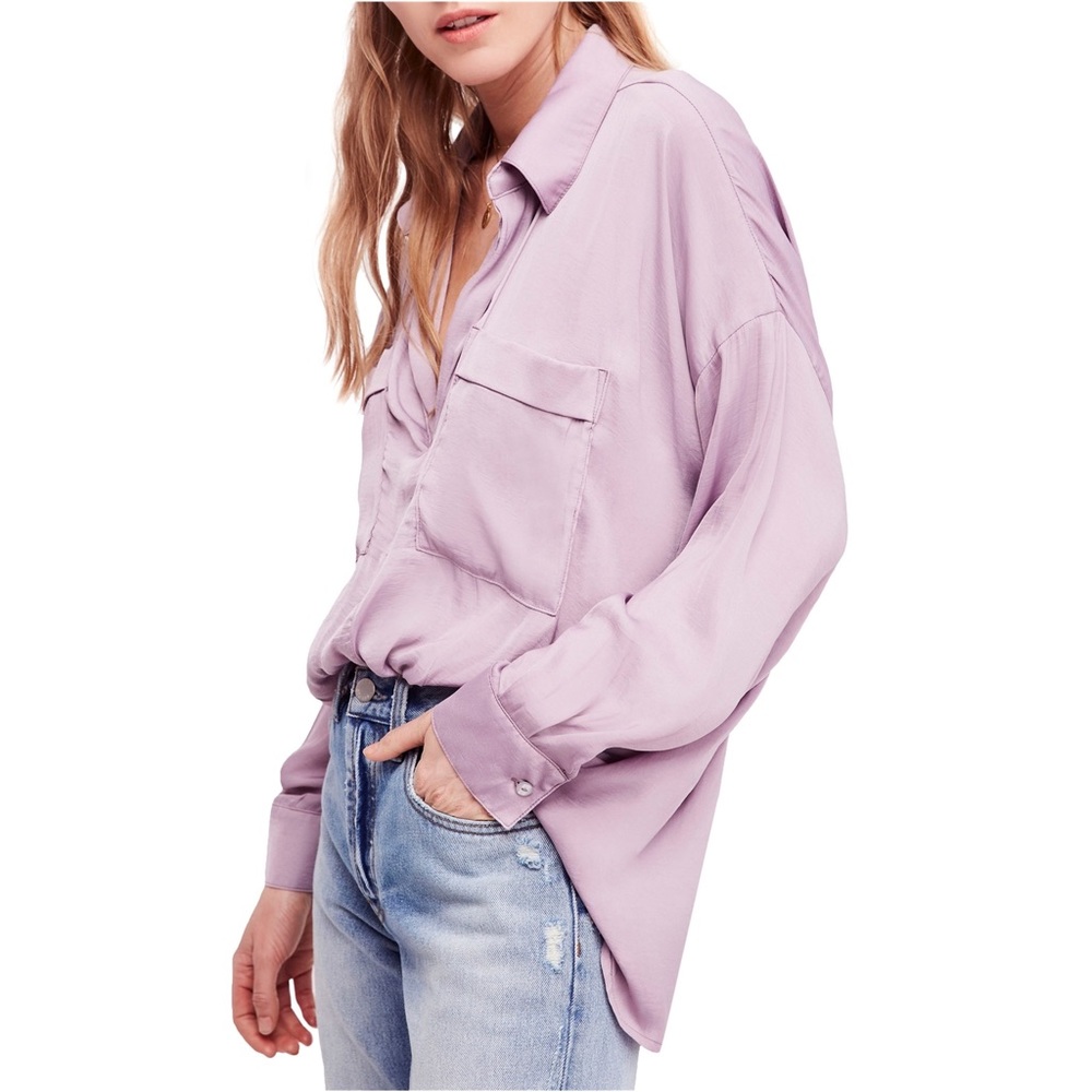 FREE PEOPLE | purple satin tunic